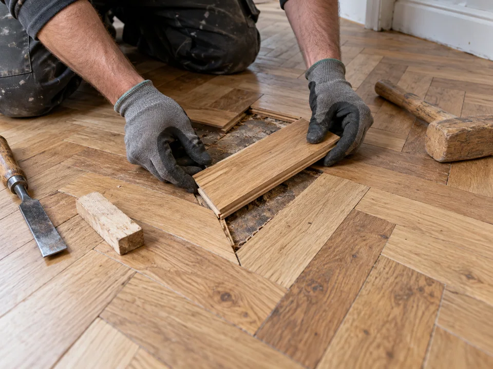 Réparations et préparation pour parquet